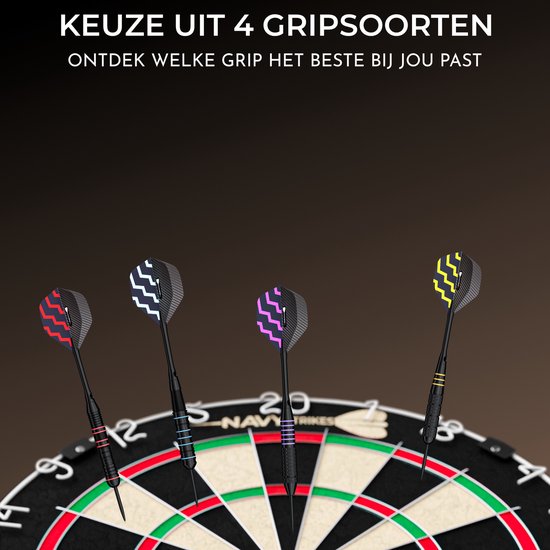 Navy Strikes Dartpijlen Set 23 Gram - Set van 12 Pijlen - 4 Soorten Grip - Flights Darts en Dart Shafts - Darten - 108 Delige Set - Incl Add-a-Gram 24 Gram van Navy Strikes — afbeelding 4