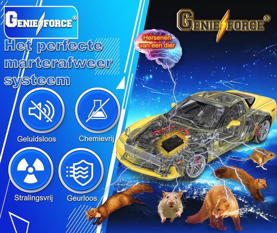 GENIE FORCE Genieforce® GF SK 2R Marterverjager, Werkt Op Batterijen Ultrasoon Apparaat Marterafweer Mobiele Bescherming Voor Auto Huis En Tuin 625389017
