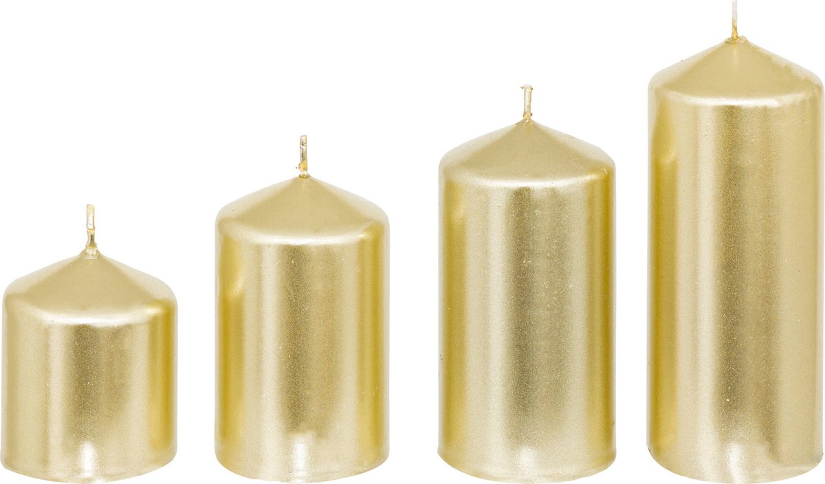Set van 4 kaarsen in verschillende maten, Ø 5 cm