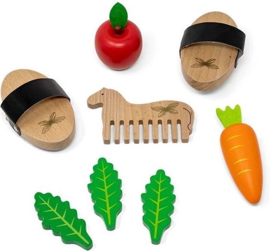 Hobby Horse Verzorgingsset - borstels voederset borstelset stok paard stokpaard