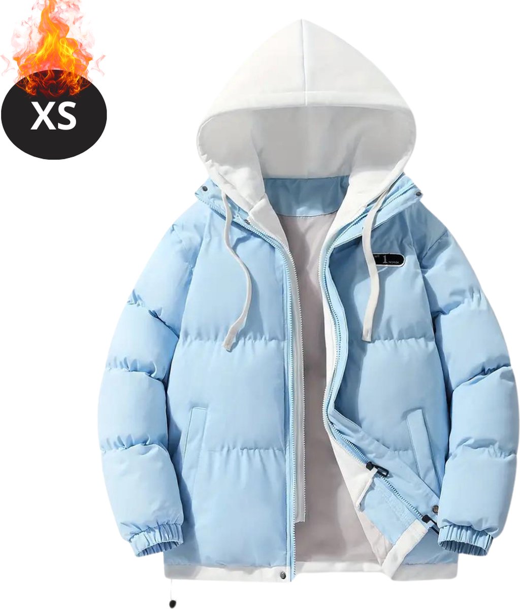 Livano Winterjas - Parka - Heren - Winter - Jas - Volwassen - Stijlvol - Met Capuchon - Gewatteerde Jas - Blauw - XS