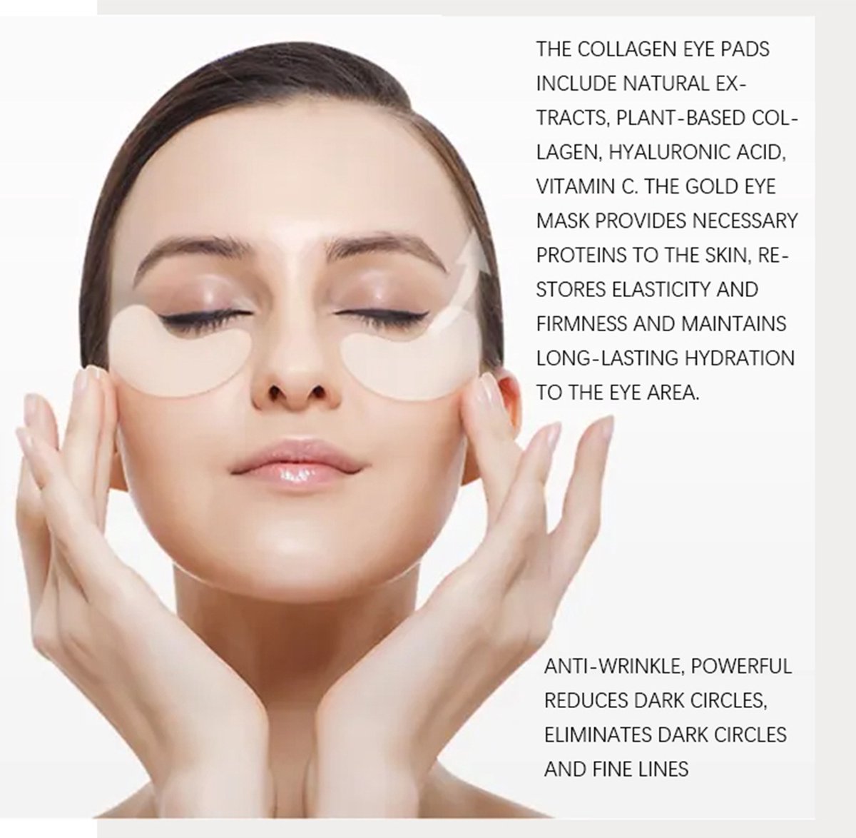 Collageen oogmasker - Gezichtsverzorging tegen wallen (10 sets) - Eye pads tegen donkere kringen - Hydrogel 24K goud — afbeelding 5