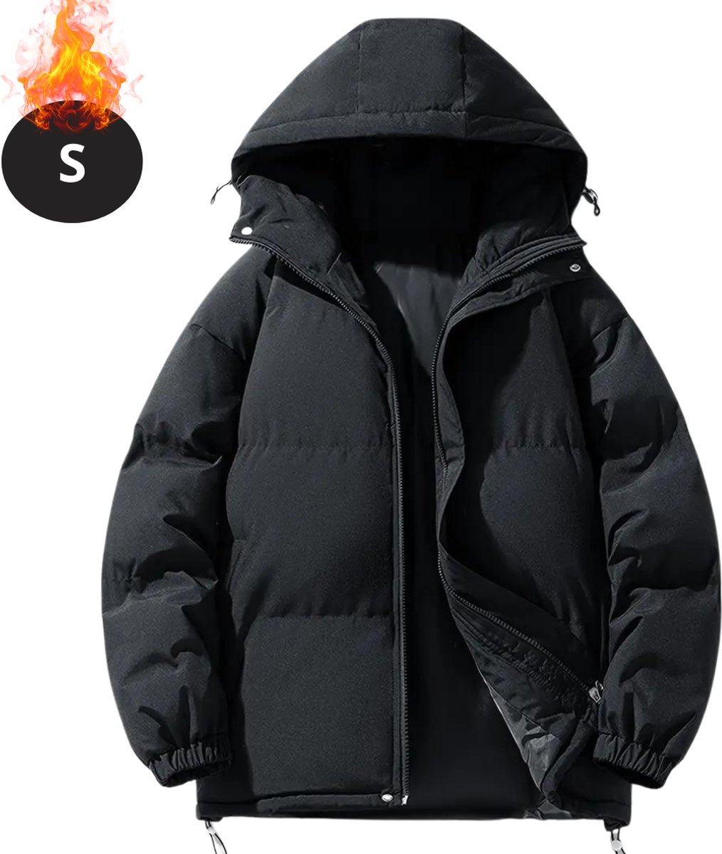 Livano Winterjas - Parka - Heren - Winter - Jas - Volwassen - Stijlvol - Met Capuchon - Gewatteerde Jas - Zwart - S