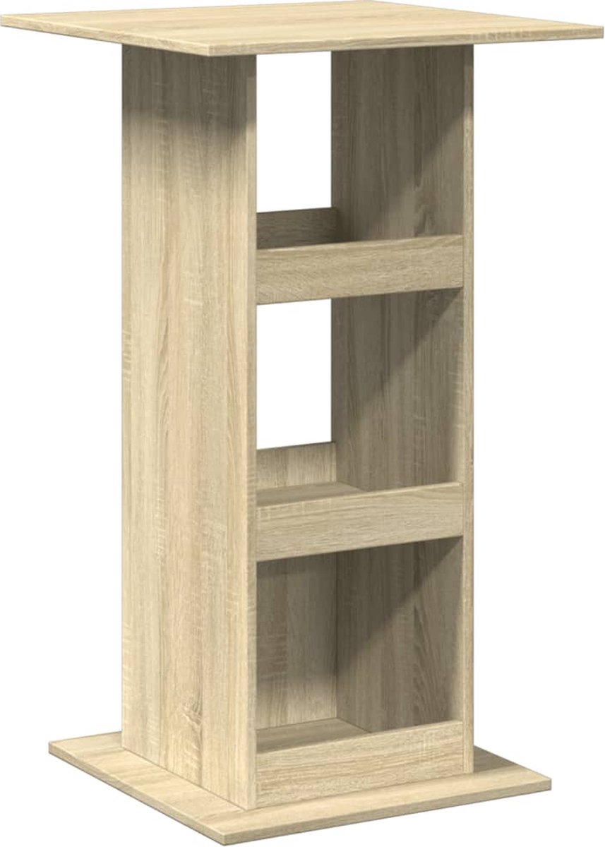 vidaXL Bartafel - met - opbergruimte - 60x60x102 - cm - hout - sonoma - eikenkleurig sonoma eiken