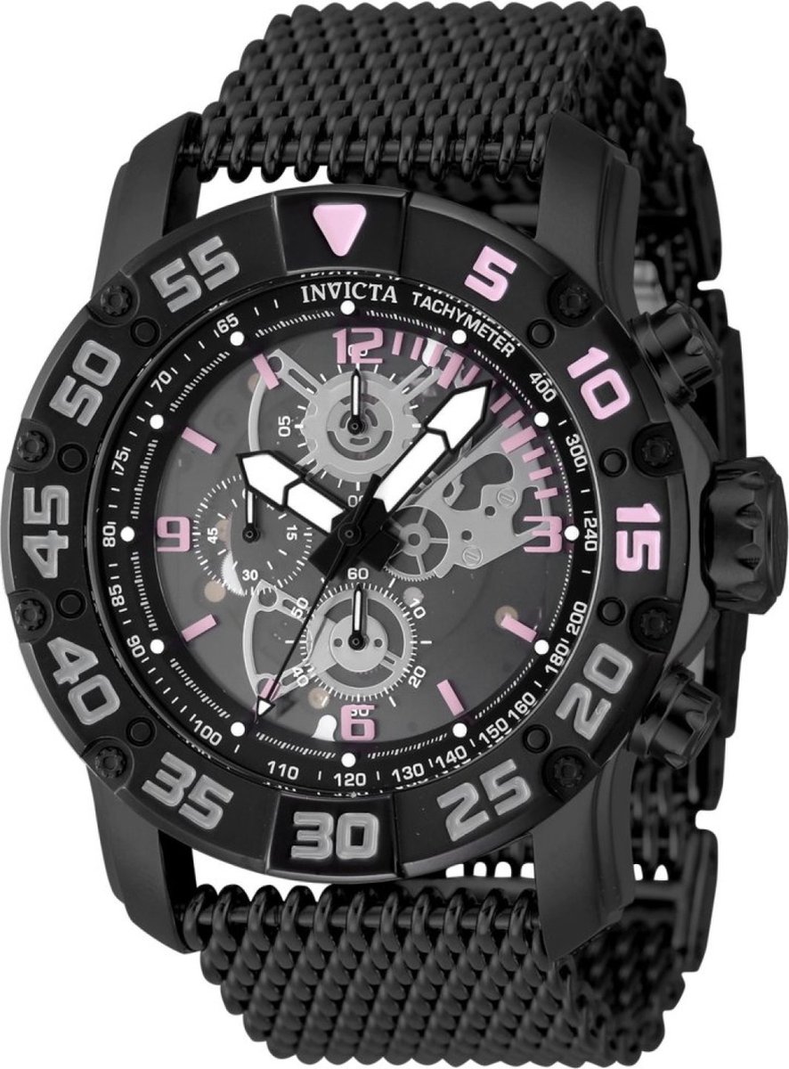 Invicta Racing - JM Limited Edition 48054 Heren Horloge - Waterdicht - Analoog - Quartz Uurwerk - Roestvrij Staal met zwarte Wijzerplaat - 48mm