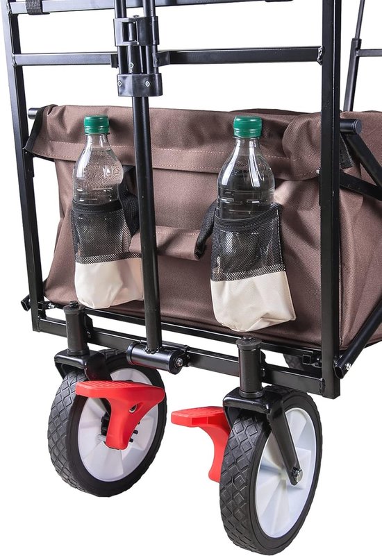 Opvouwbare handwagen met afneembaar dak en koeltas - Multifuntionele transportwagen voor tuin, camping en winkel — afbeelding 2