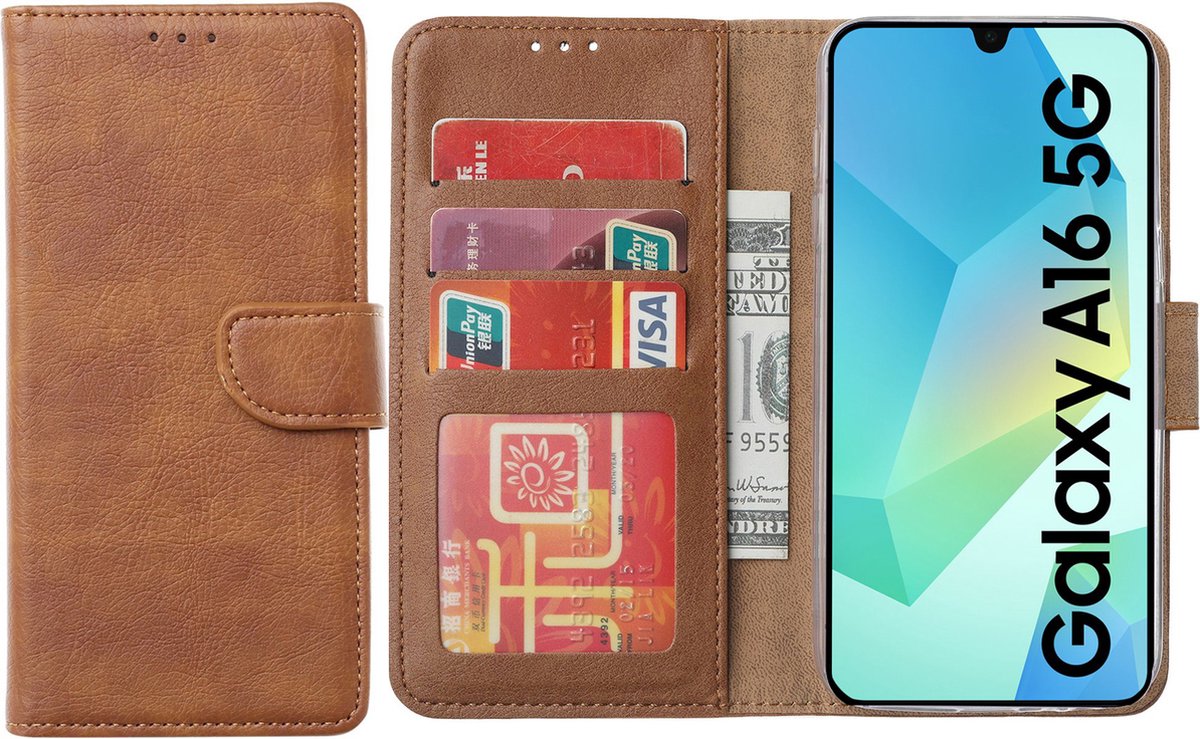 Hoesje geschikt voor Samsung Galaxy A16 (5G/4G) hoesje - Arara bookcase - Bruin
