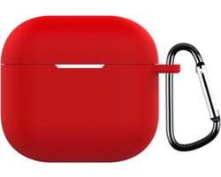 Telestore - hoesje geschikt voor AirPods 4 soft case cover - rood - TPU hoesje Beschermhoes - AirPods 4 Cover - AirPods 4 hoesje - Geschikt voor Apple Airpods 4 - gel hoesje met sleutelhanger