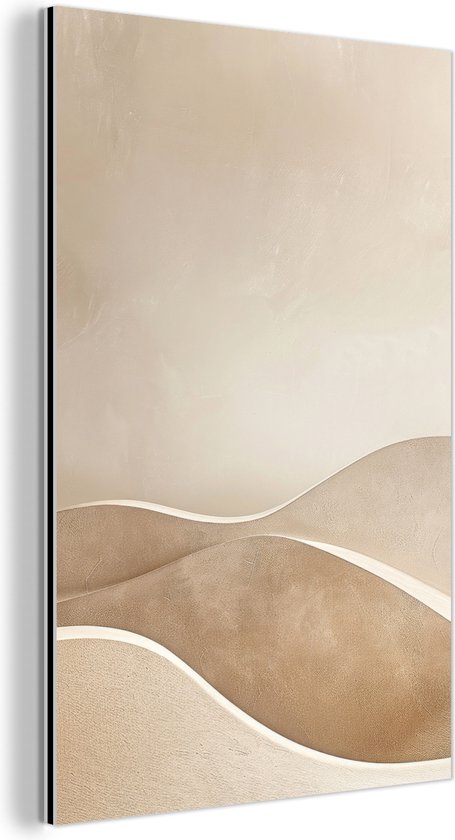 Décoration murale Métal - Peinture Aluminium Industriel - Beige - Nature - Abstrait - Moderne - 40x60 cm - Dibond - Photo sur aluminium - Décoration murale industrielle - Pour le salon/chambre