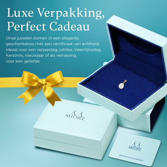 Miore® - Pendentif Pearl Gold - Goud - Or 14 carats - Perle d'eau douce - Bijoux faits main de haute qualité