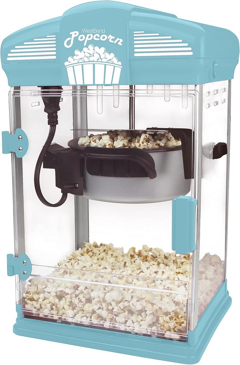 Popcornmaker voor Thuisbioscoop - Gourmet Popcornmachine met Antiaanbaklaag, 4 Qt, Gemakkelijk te Reinigen