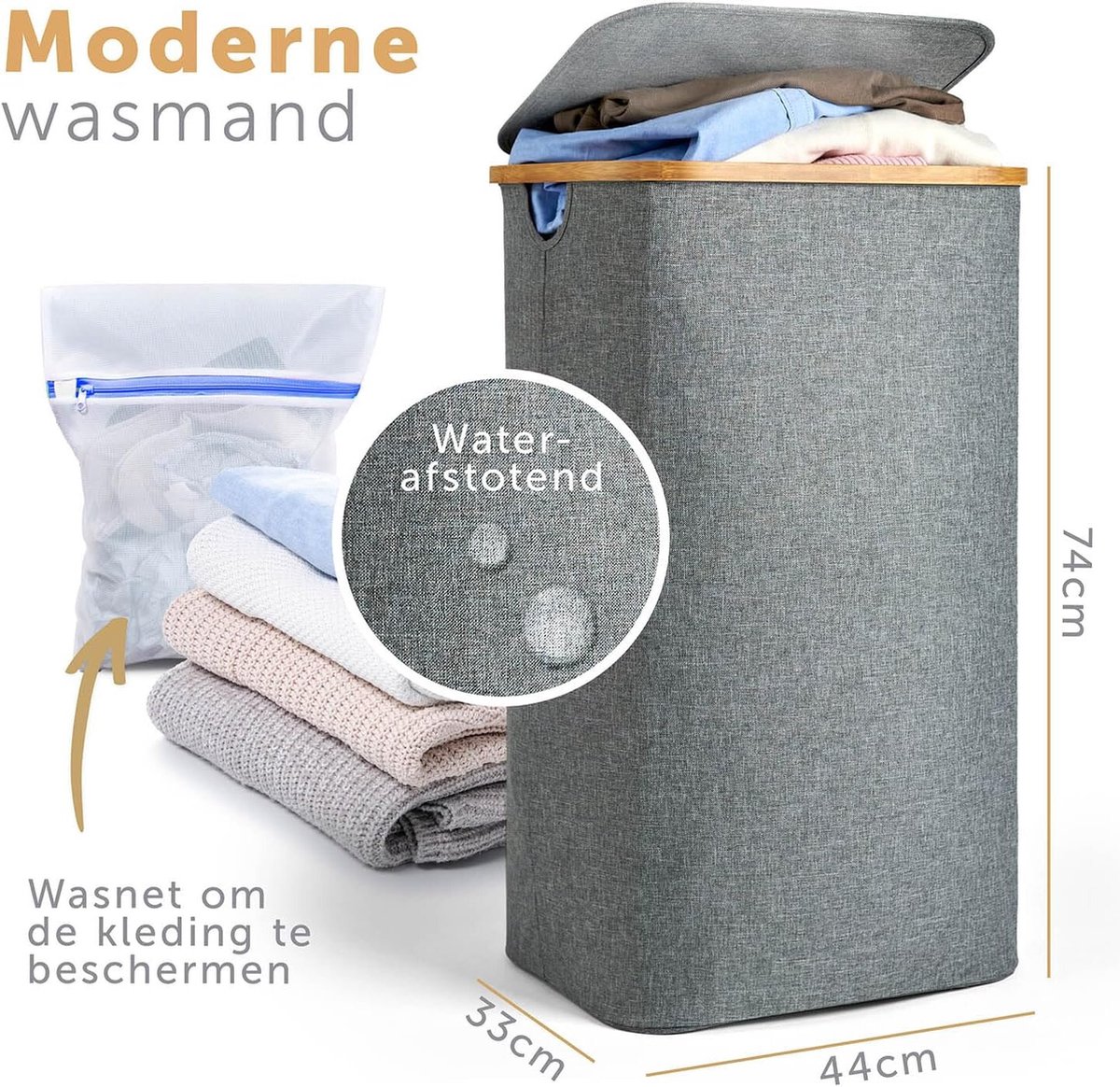 Goedkoopste Equivera Wasmand 3 Vakken - Wassorteerder 3 Vakken - Wasmanden - Wassorteerder - Wasmand