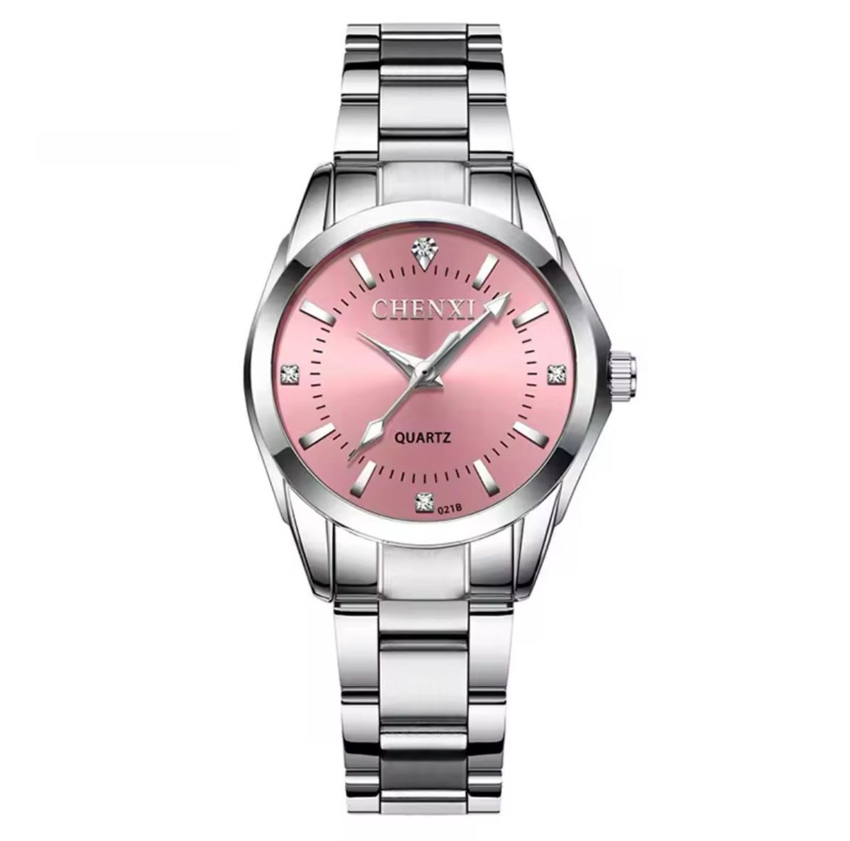 Mpariz Luxe Dameshorloge - Vrouwen - Zilveren Polsband - Zilver en Roze - Luxe Doos -