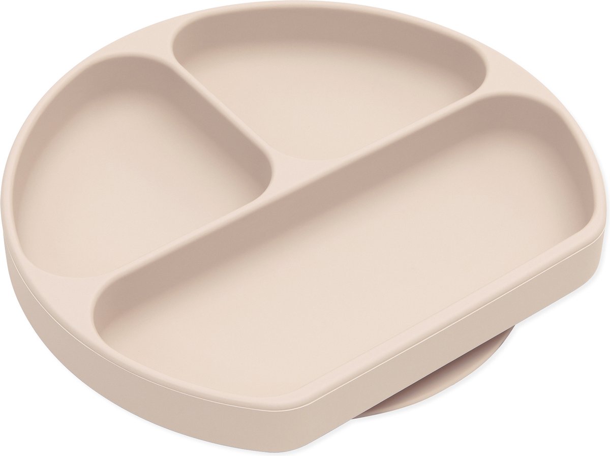 Bumkins - Silicone Grip Dish | Siliconen Vakjesbord met Zuignap (3 vaks) - Sand