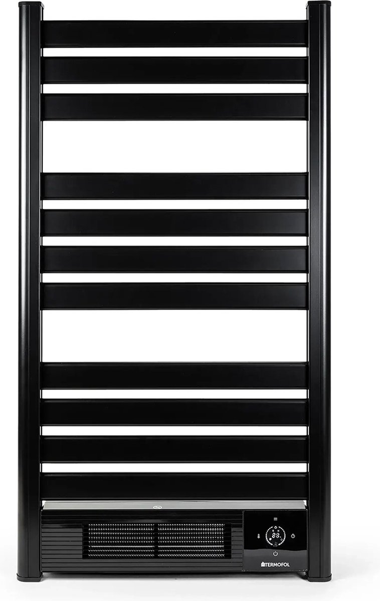TL-Elektrische badkamer radiator 500/2000 Watt zwart met ingebouwde thermostaat en Wifi