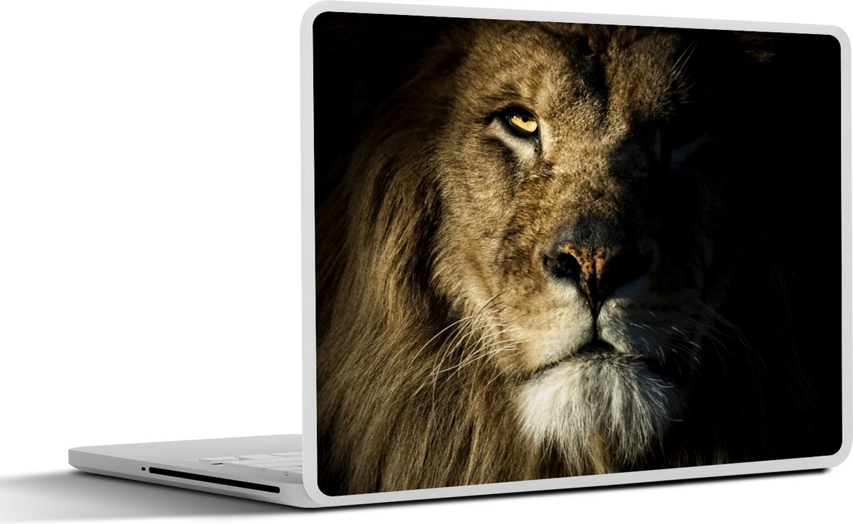 Laptop sticker - 13.3 inch - Leeuw - Licht - Zwart - 31x22,5cm - Laptopstickers - Laptop skin - Cover