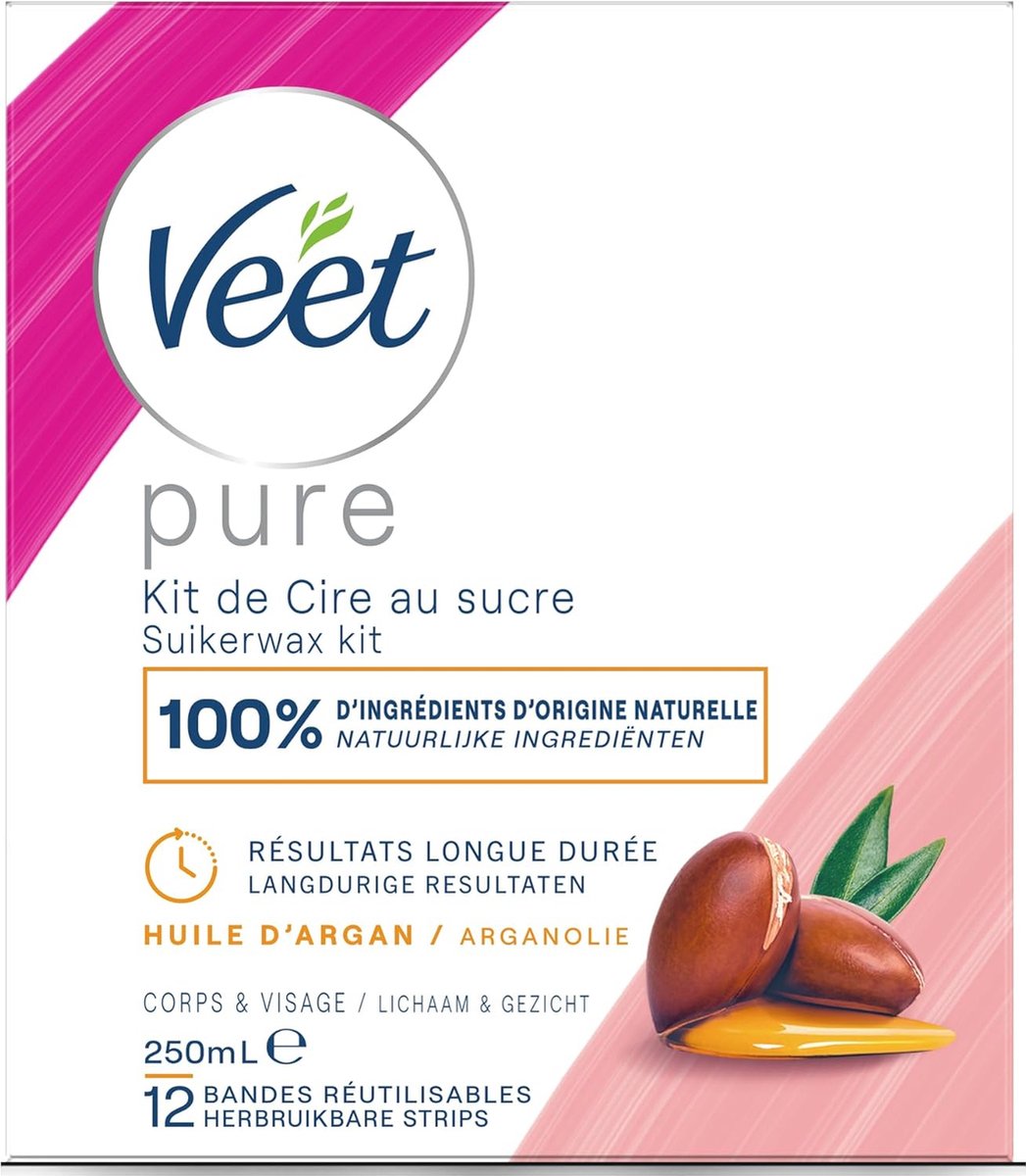 Warme Suiker Wax met Arganolie voor Lichaam en Gezicht - 250ml Natuurlijke Ingrediënten