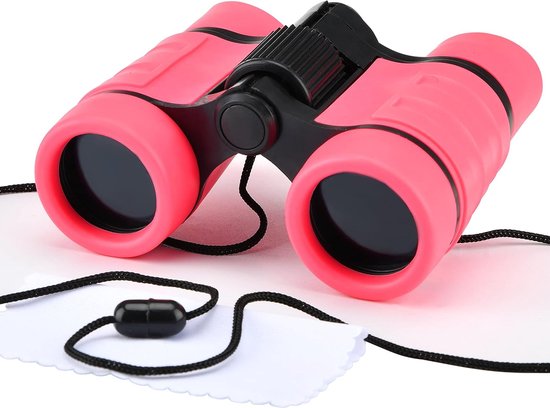 Verrekijker - Kindertelescoop - HD High Power Telescoop - Speelgoedtelescoop Cadeau voor kinderen - Jongens Meisjes - 4x30 - Voor vogels kijken, educatieve inspiratie, kamperen, wetenschap, detective - Roze