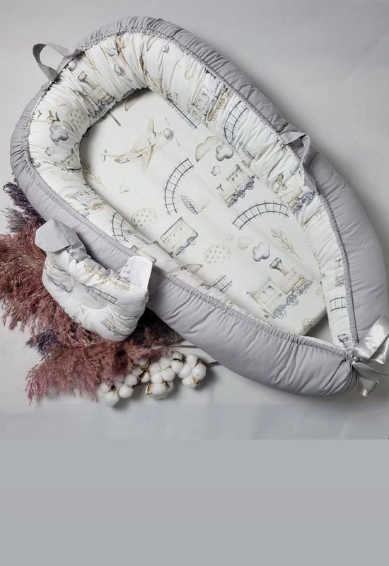 PaLulli Babynestje van 100% mousseline katoen, premium knuffelnest