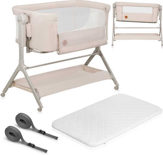 Lionelo Leonie Plus - Co-Sleeper 3 en 1 Lit enfant jusqu'à 9kg - Réglage en hauteur