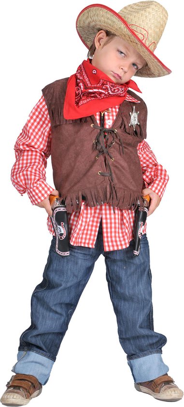 Cowboy & Cowgirl Kostuum | Wild West Jongen Tommy | Maat 128 | Carnaval kostuum | Verkleedkleding