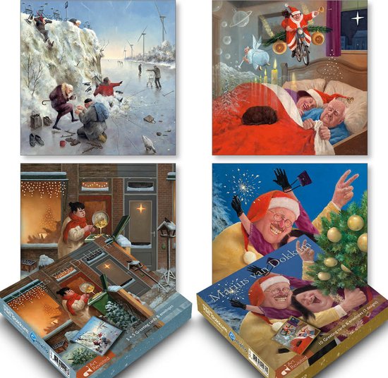 Marius van Dokkum kerstkaarten set van 2 doosjes