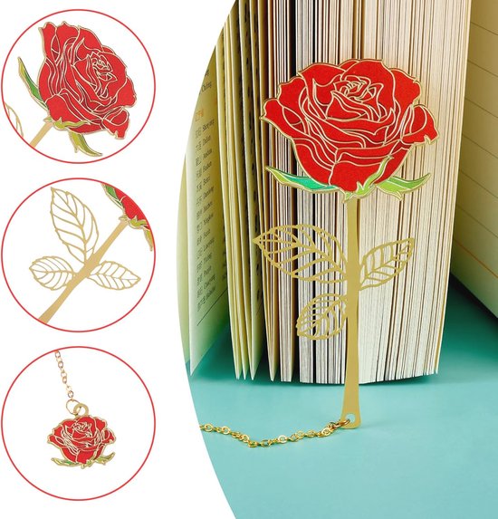 Romantische rode roos kristallen bloemen bruids haarspeld set-Een set