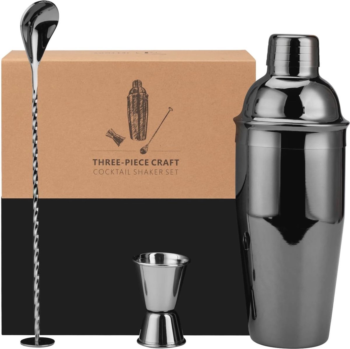 3-delige Mixology Cocktail Shaker Set - Perfect voor Thuis en Beginners