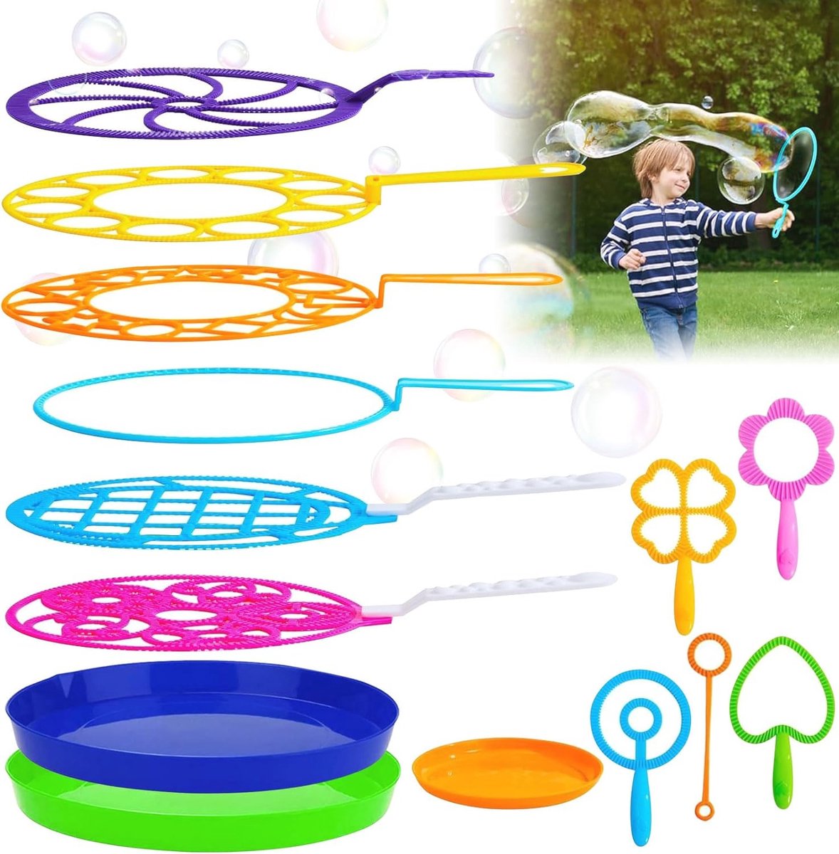 Goedkoopste Kleurrijke Bellenblaas-set voor Kinderen - 14 Stuks Geschikt voor Feesten en Buitenactiviteiten