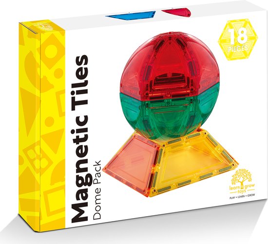 Learn & Grow - Magnetische Tegels - Koepel Bouwpakket - 18 Stuks - Magnetische Bouwstenen - Bouwpakket