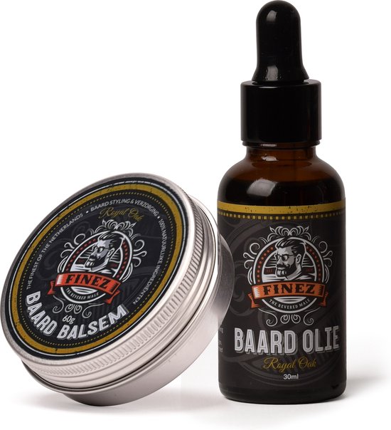 Combo Care Bundel - Baardolie & Baardbalsem met Royal Oak geur- Stimuleert baardgroei - hydrateert
