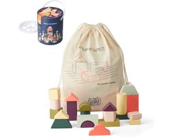 100 houten bouw Blokken voor Kinderen - houten Speelgoed vanaf 2 jaar - Blokkendoos 