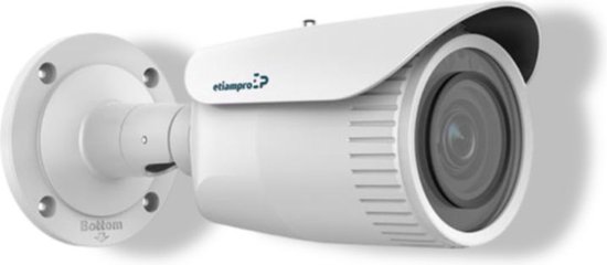 EtiamPro Cilindrische IP-netwerkcamera, bewakingscamera, 2 MP, IR-leds, nachtzicht 30 m, gemotoriseerde varifocale lens, WDR-technologie, PoE-functie, app Guarding Vision, voor binnen en buiten, wit van EtiamPro — afbeelding 4