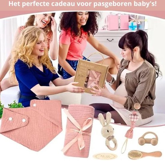 MensStore Newborn Baby Set - Pasgeboren - Baby - Kraam Cadeau - Gift Set - Geschenkset - Babyshower - Meisjes - 7-Delig Cadeau — afbeelding 4