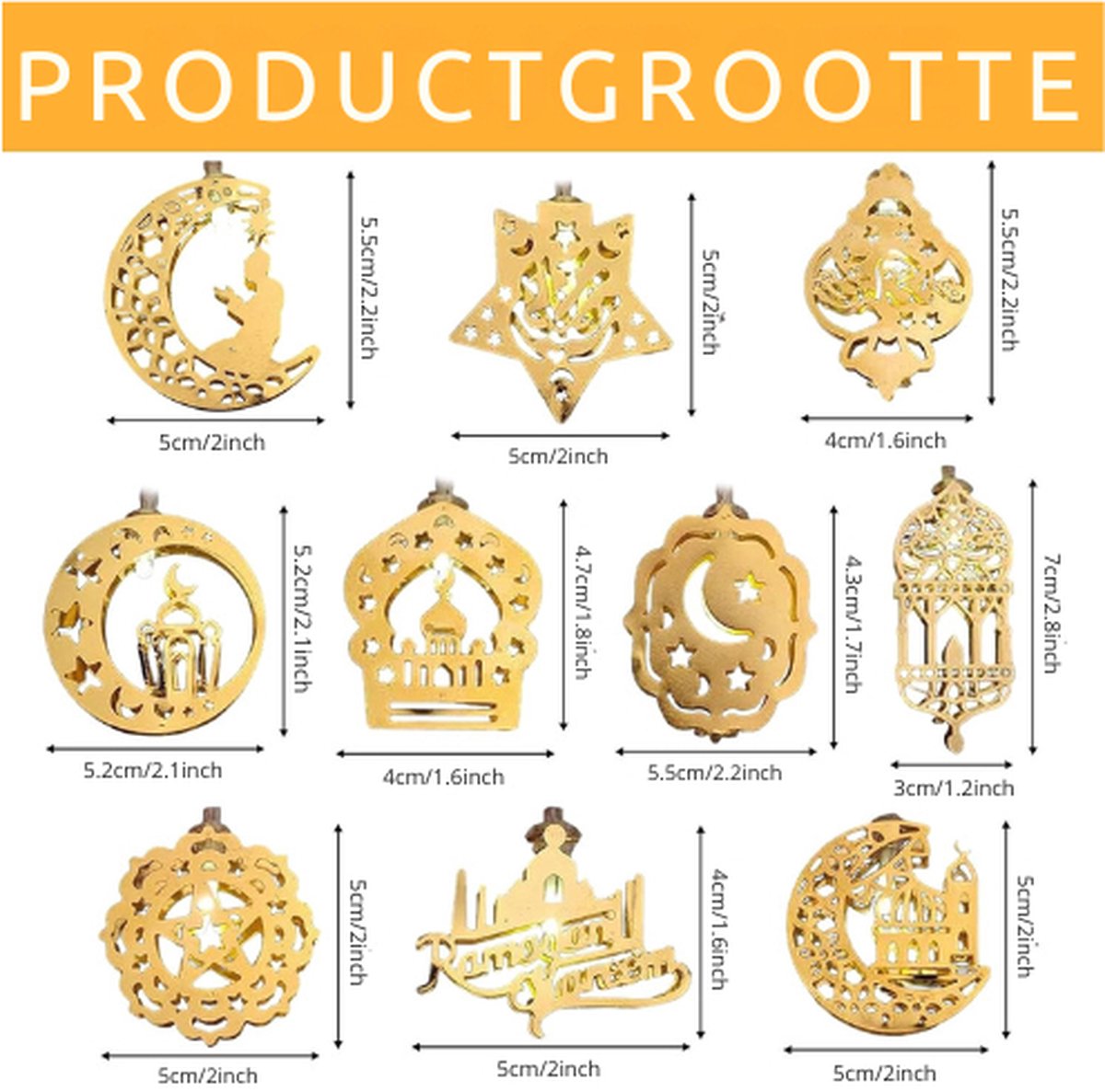 Ramadan-decoratie, 3 m ramadan lichtsnoer, ster maan