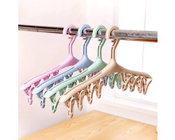 Sokkendroger - 4 stuks 8 Knijpers - Blauw groen paars geel- Sokken Hanger - Sokken Droger - Beha's - bh's - Ondergoed - Wasrek Sokken - Wasrek - Droogrek - Klein Wasrekje - Washanger - Sokkendroogrek - Kleerhanger voor Sokken - Windbestendig