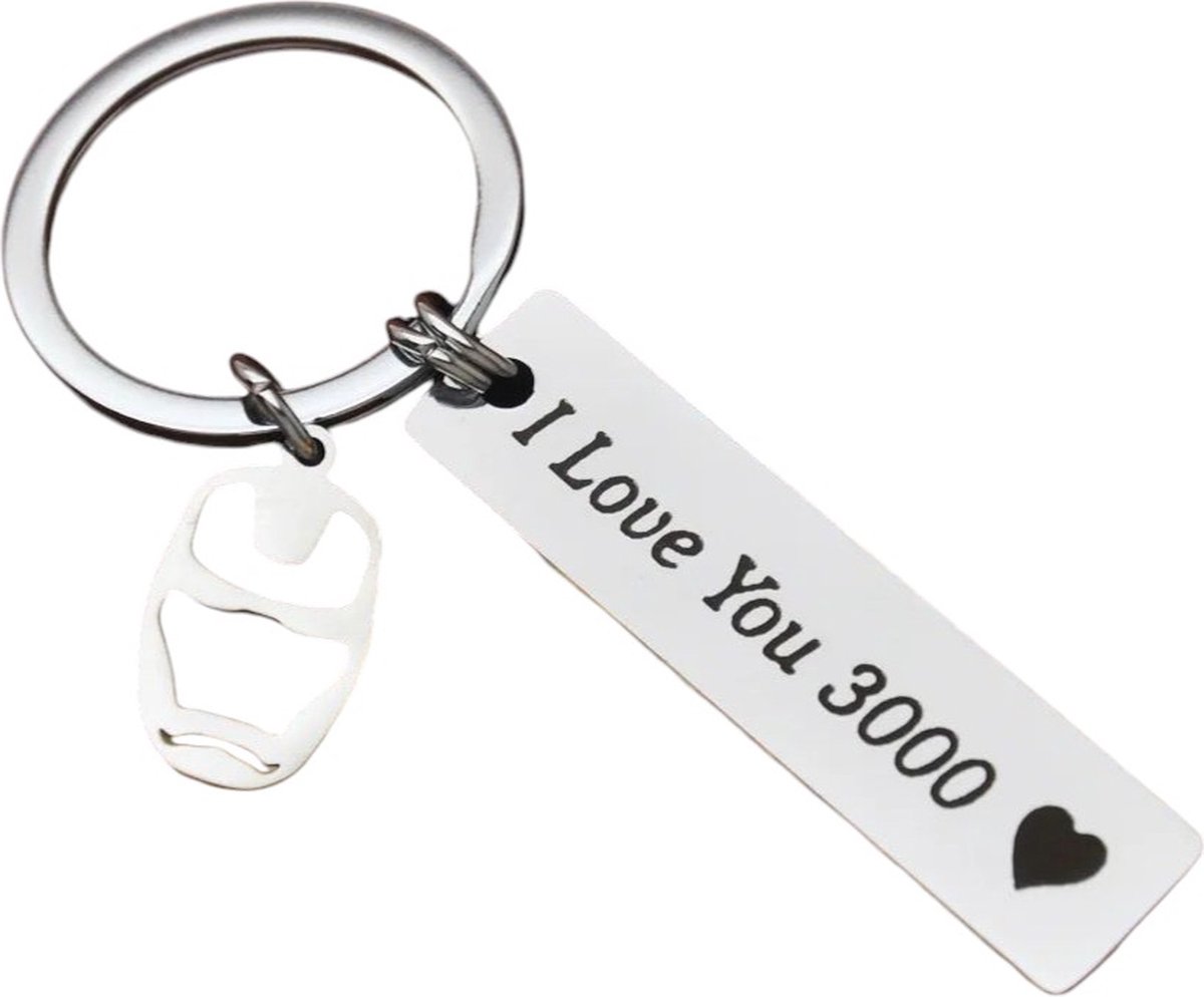 Nina's Giftshop® I Love You 3000 Sleutelhanger - Liefdescadeau voor Hem & Haar - Valentijn Cadeau