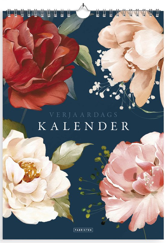 Fabrikten Verjaardagskalender - Romance - Kleurrijk/Donkerblauw - A4