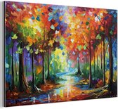 Décoration murale Métal - Peinture Aluminium Industriel - Paysage - Forêt - Couleurs - Nature - 120x80 cm - Dibond - Photo sur aluminium - Décoration murale industrielle - Pour le salon/chambre