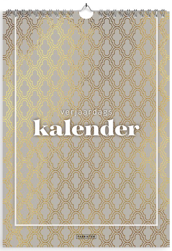 Fabrikten Verjaardagskalender Bijou - Zand/Goud - A4