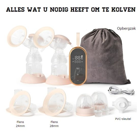 Momcozy Draagbare borstkolf S12 Pro, dubbele handsfree kolf met comfortabele dubbel verzegelde flens, 3 modi en 9 niveaus, elektrische borstkolf, Smart Display, 24 mm (1, rood