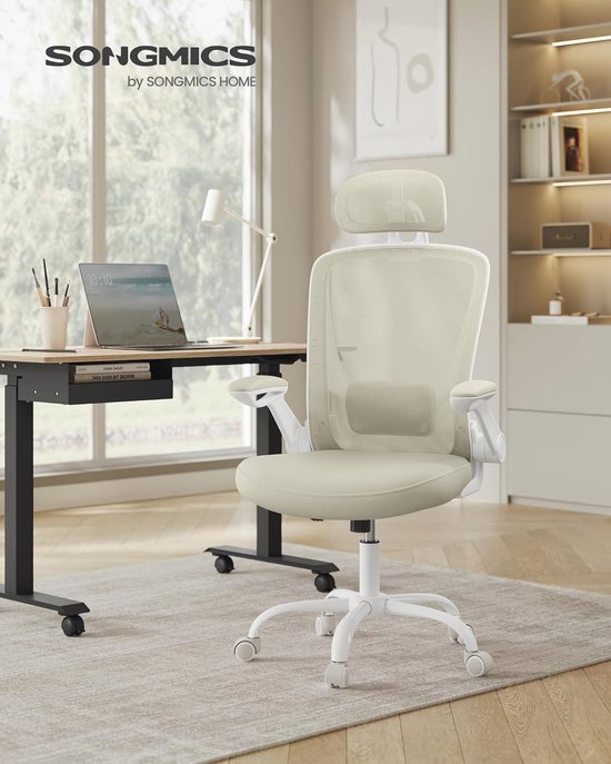 Songmics ergonomische bureaustoel, bureaustoel, draa