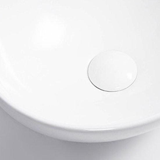 WOON-DISCOUNTER.NL - Durva 35 - Blanc brillant - Lavabo - - Céramique - Ovale - 251056