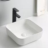 WOON-DISCOUNTER.NL - Jarvo 39 - Blanc brillant - Lavabo - - Céramique - Carré - 251075