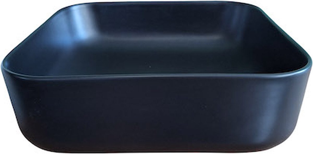 LINEA UNO - Jarvo 39 - Mat zwart - Waskom - - Keramiek - Vierkant - 251076