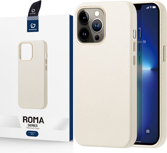 Foto: Dux ducis roma series hoesje geschikt voor apple iphone 13 pro max backcover met magneet ring wit