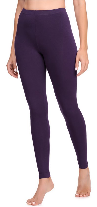 Ladeheid LA-LA40-133-LE Dames Leggings - Sport - Vrijetijdsbroek - Lang - Katoen - Sporbroek - Yogabroek - Paars - XXL