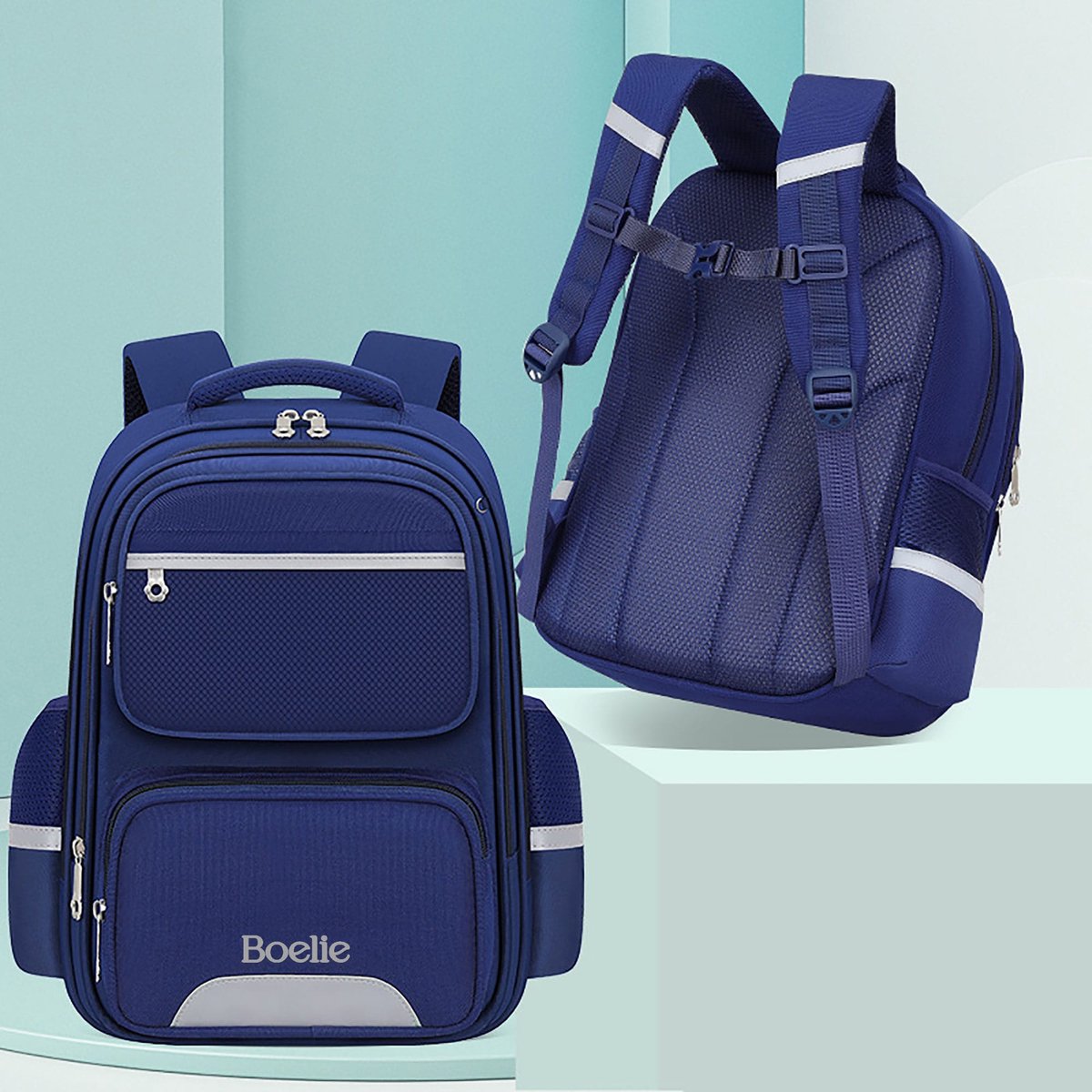 Blauwe Kinder rugzak - schooltas - waterbestendig (42x32x17cm)