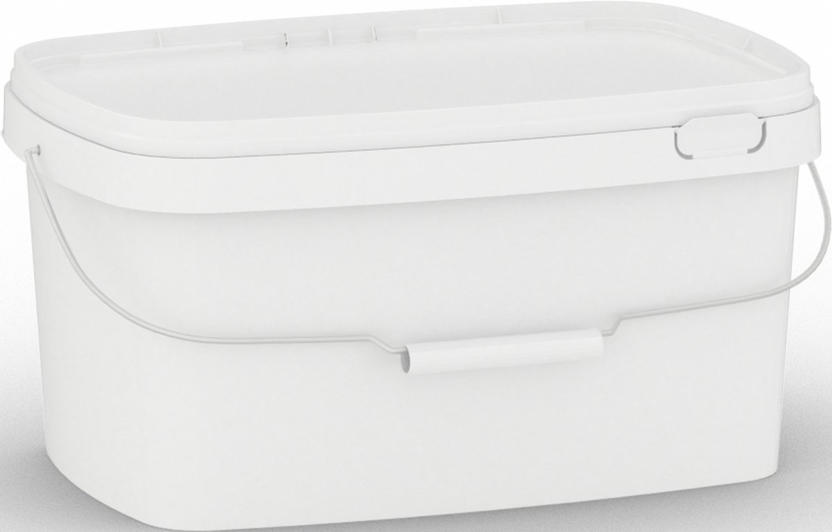 Goedkoopste Rechthoekige Emmer met Deksel 5 Liter - Geschikt voor Voedselopslag