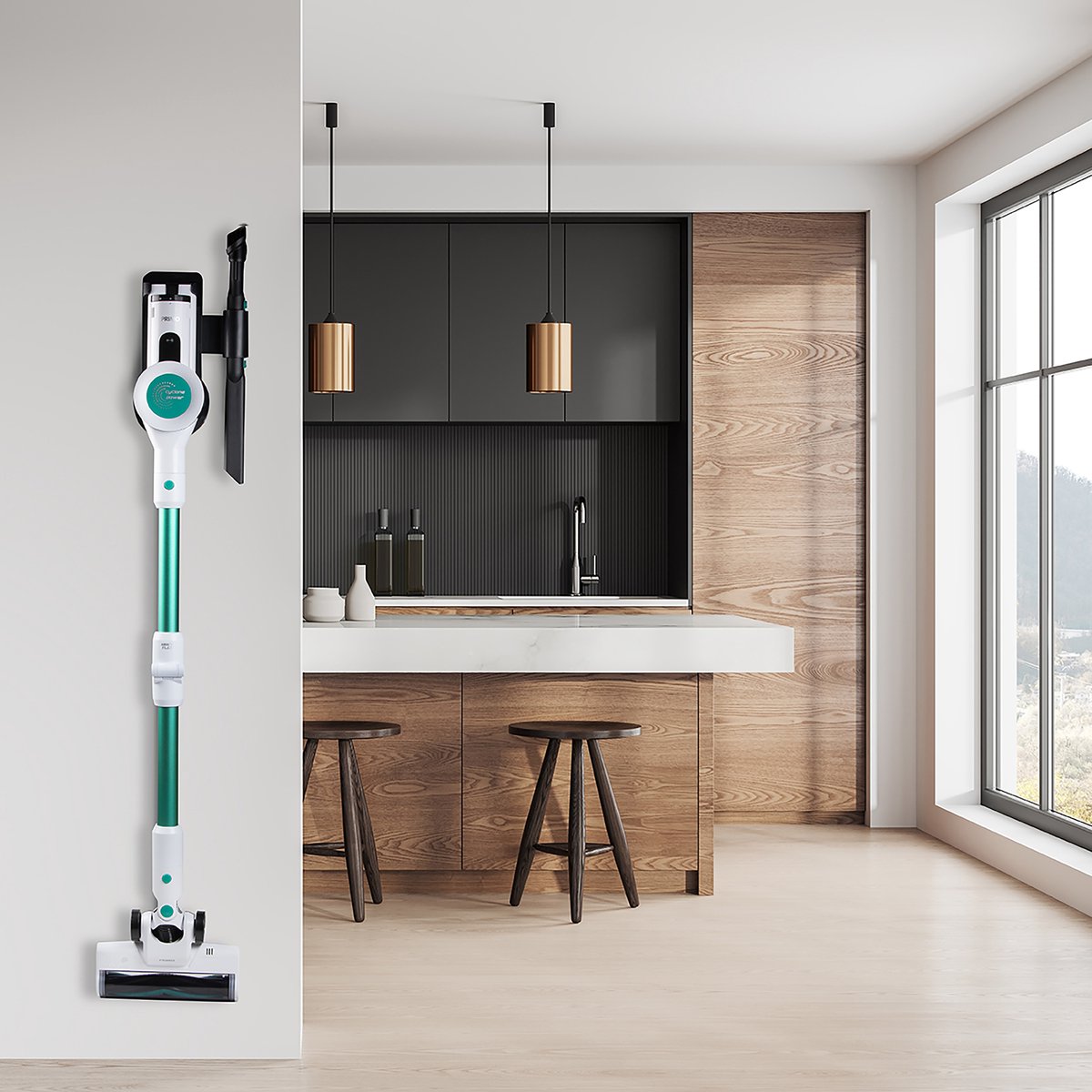 PRIMO PR510SV 3-in-1 Steelstofzuiger Draadloos - Stofzuiger zonder zak - Kruimelzuiger - Flexibele steel - Wit/Groen – foto 7